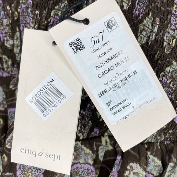 NWT New cinq a sept Drew Georgette Top Size S - Picture 10 of 10